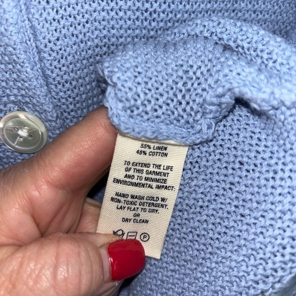 Alex Mill medium Light Blue Short Sleeve Cardigan - Picture 5 of 6